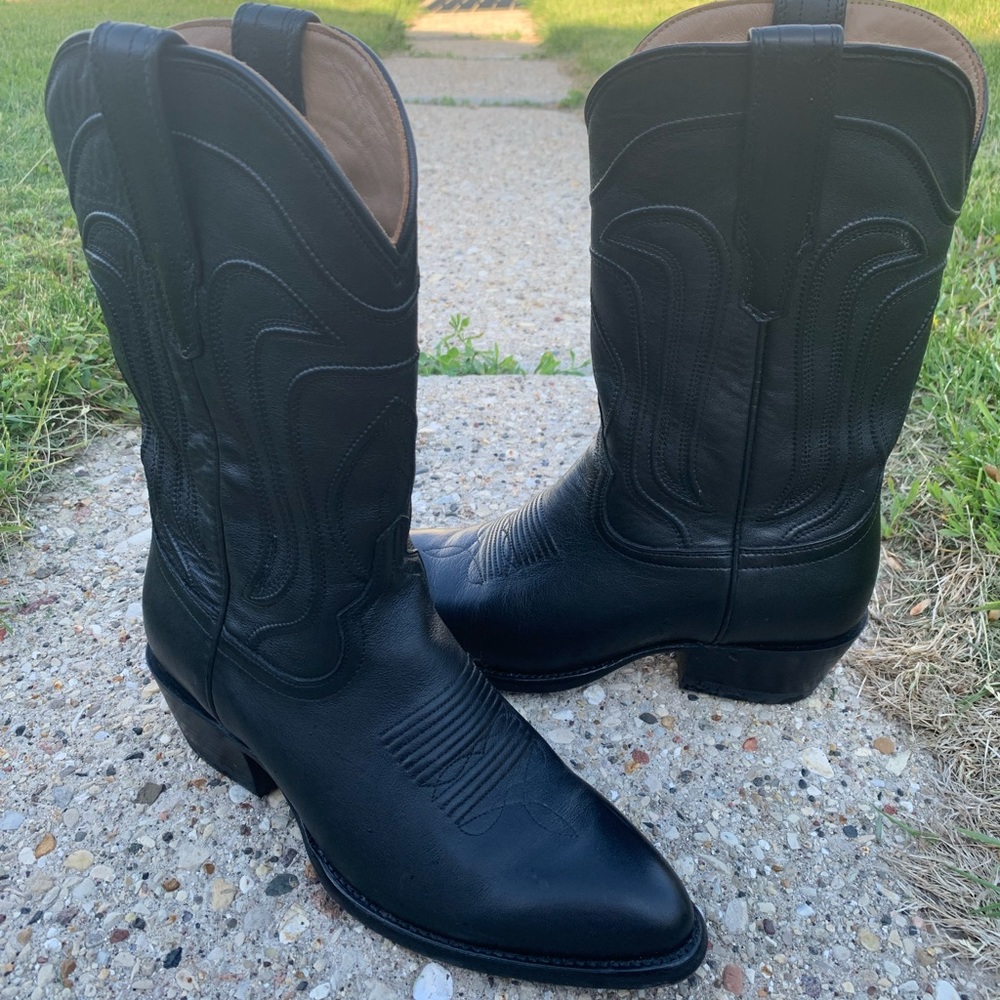 Lovely full-leather cowboy boots, Tecovas brand, black